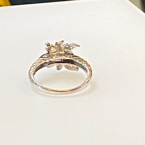 Beautiful Lilly Flower Diamond Sterling Ring! - Picture 10 of 13
